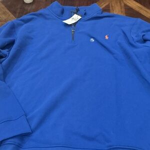 Polo by Ralph Lauren Men’s Bright Blue Quarter-Zip Sweatshirt